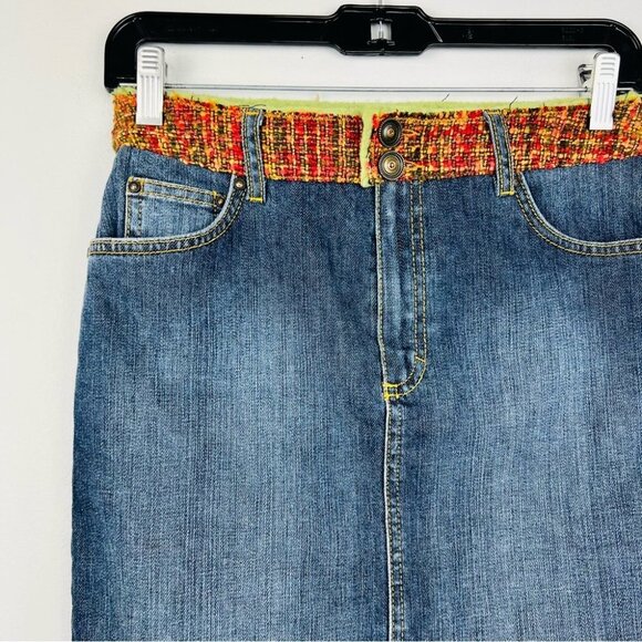 Vintage Betty Barlay Denim Pencil Midi Skirt Women Size 4 - Picture 7 of 16